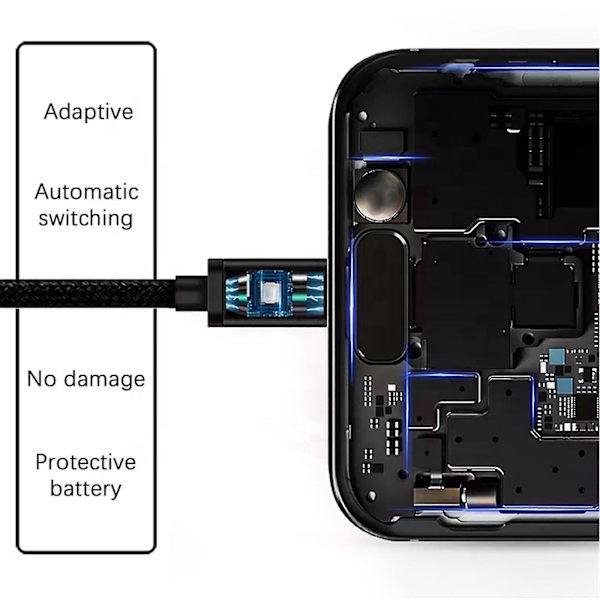 Til Samsung Galaxy Iphone Type C Usb-c 1m Data Ladekabel Hurtig Oplader Kabel Flettet Black iphone