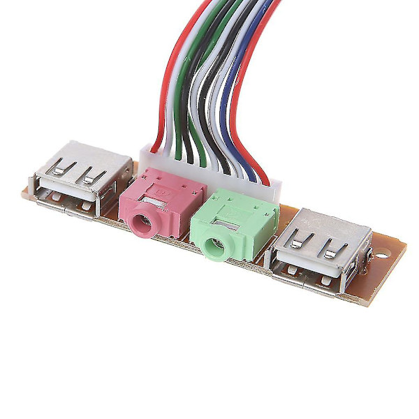 Pc Datamaskinveske Frontpanel Usb Audio Port Mic Øretelefonkabel Ny
