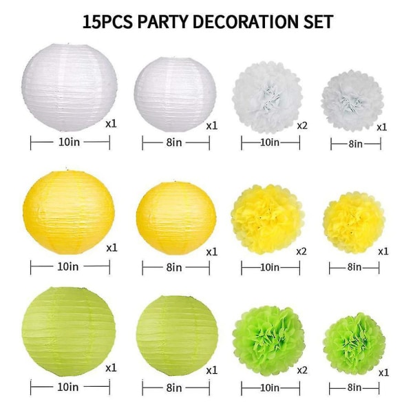 Paperinen kukkapallo Paperinen set Syntymäpäiväjuhlien hääkoristeet 15kpl/ set Multicolor