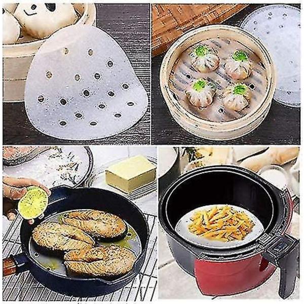 Air Fryer Liner, bambu Steamer Paper Set om 100 8inch