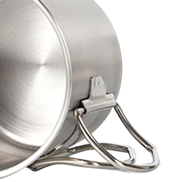 Foldbar Campingkop i Rustfrit Stål med Låg, Rustforebyggelse, 350 ml til Udendørs Vandreture
