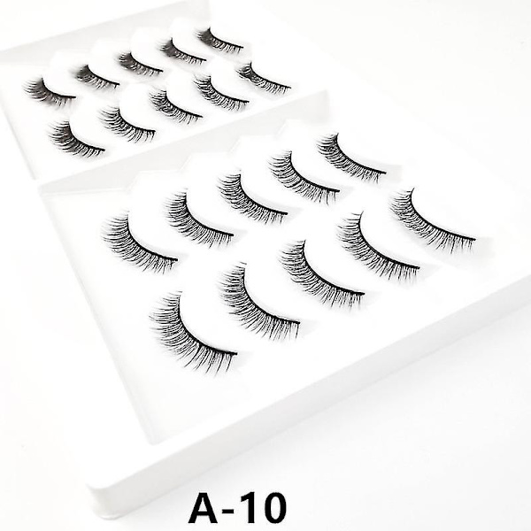 A-10# 1 Box / 10pcs Mixed False Eyelashes Natural Thick Model Curly Eyelashes