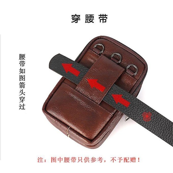 Mobiltelefontaske i læder til mænd Multifunktionel Messenger Bag