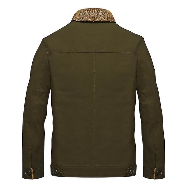 Miesten Winter Plus Velvet Takki Renne Paksu Työvaatteet Takki Lämmin casual ulkovaatteet Army Green 2XL