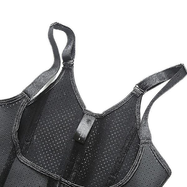 Ladies stansning Shapewear Latex stöd för bröst och bukbälte Black 4XL