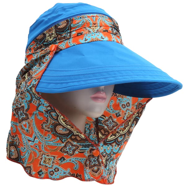 Dame utendørs solbeskyttende hatt Collovable Visir Cap Skjerf Blå