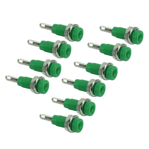10 stk. J.40003 2 mm Bananstik Panel Socket Udvidet Post Plug Adapter til Elektronisk Instrument Grøn