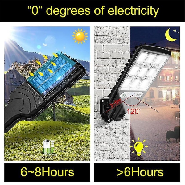 Solar Gatelys Utendørs Solar Lampe Med 3 Lys Modus Vanntett Bevegelsessensor Sikkerhetsbelysning For Hage Patio Path Yard 108COB
