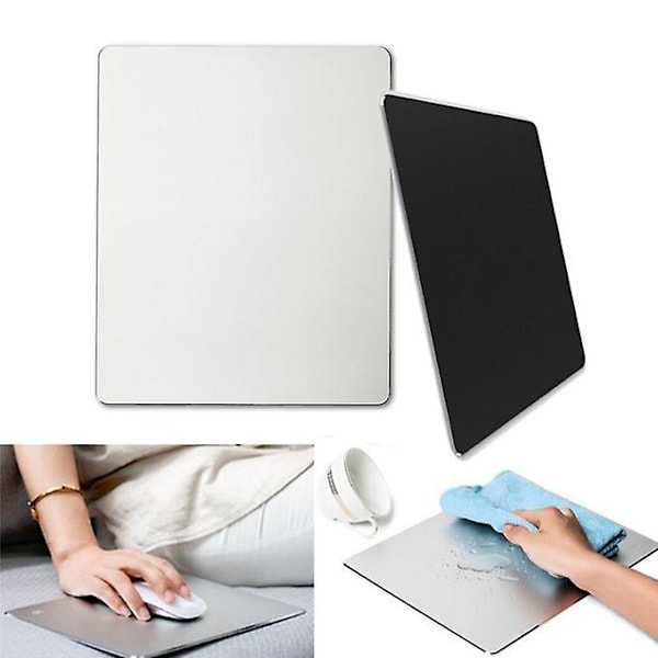 Alumiiniseoksesta valmistettu hiirimatto Office Game Metal Super Smooth Mouse Wrist Pad --- Hopea / Kulta Hopea (hopea)
