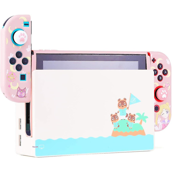 Söt case för Nintendo Switch - Soft Slim Grip Cover Shell för konsol och Joy-con (sailor Moon)