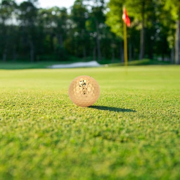 3 st Guld Gummi Golfbollar Utomhus Sportutrustning