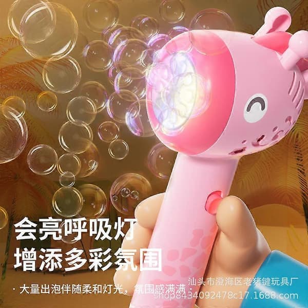 Automatisk boblemaskinelegetøj - Lysende hjorteboblepuster til børn Giraffe bubble wand--1
