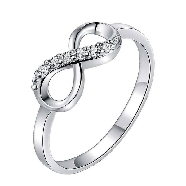 Nytt design Legering Crystal Twist Infinity Gifteringer Kompatibel med Kvinne Gull Sølv Farge Ring Statement Smykker Party Gave Engros 6