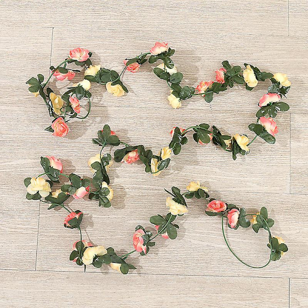 10 stk 99" blomsterkrans Falske rosenvine kunstig blomst hængende rose vedbend kunstdekoration