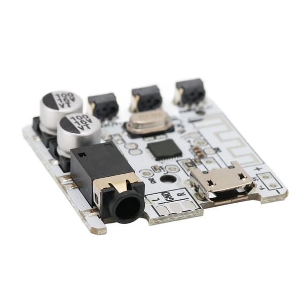 Bluetooth Receiver Board Bluetooth 5.0 Stabil Stereo Forstærker Board med Knapstyring til DIY Hvid