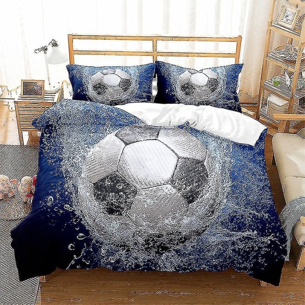 Sports Football Series Printed cover Tvådelat set Tredelad dekorativt cover för barns sovrum style 2 260*220three-piecesuit