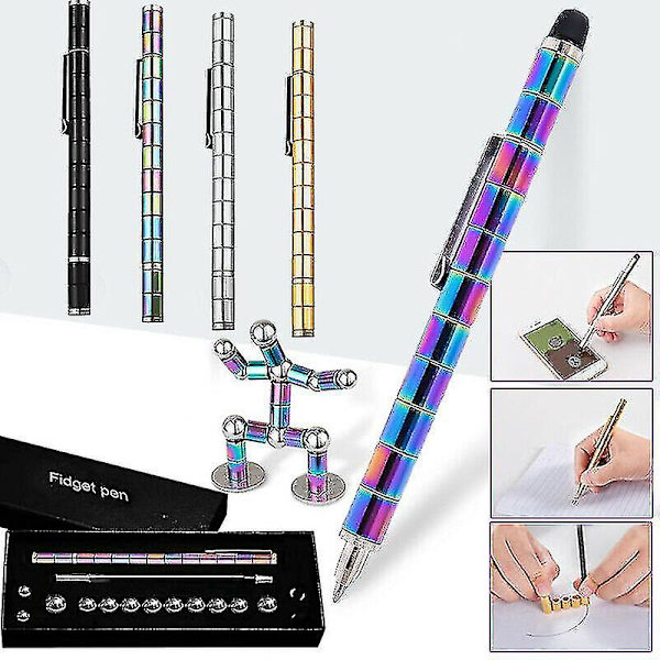 Modular Magnetic Magic Fidget Penna Diy Design Neutral Fun Polar W/ask för presenter Black