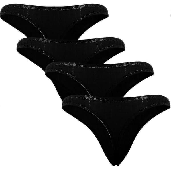 【BQ】Viettelevä maskuliinisuus: Fabio Farini 4-pack stringit miehille, musta Black XXL
