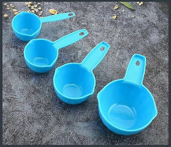 4-delt plastmålesett for matlaging, baking, flytende og tørr mat