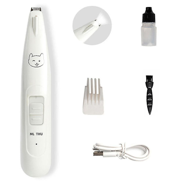 Husdjur Hund Katt Tass Hårtrimmer Clipper Hårborttagning Grooming Tools USB -laddning