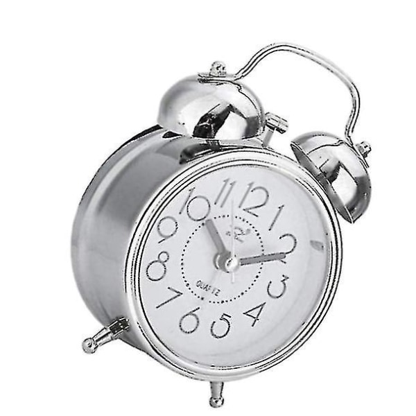 3 tums metallklocka väckarklocka Creative retro väckarklocka Mute Luminous Clock