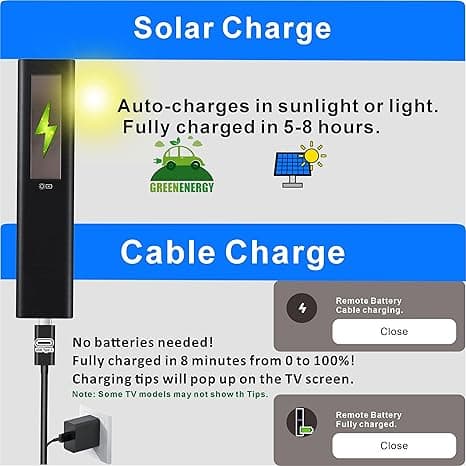 【BQ】Replacement Remote Control Samsung Solar for Smart TV, Rechargeable Universal Voice Bluetooth Remote Control 2018-2025, USB-C Cable, 2-Year Warranty Solar & Voice Control
