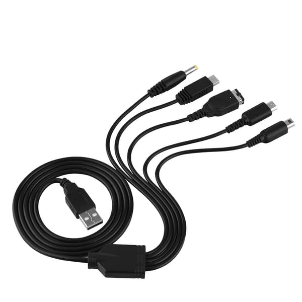 Multifunktions USB-laddarkabel för Nintendo NDS XL 3DS Wii U PSP