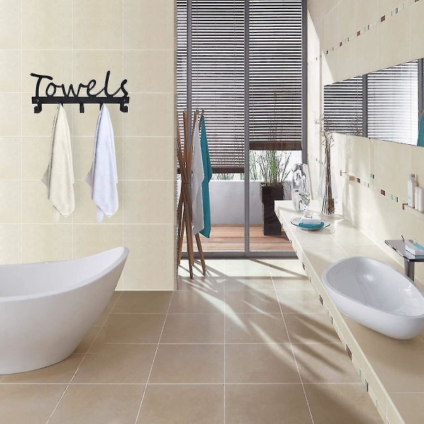 Bathroom Towels Wall Hangers Punch-free Storage Rack