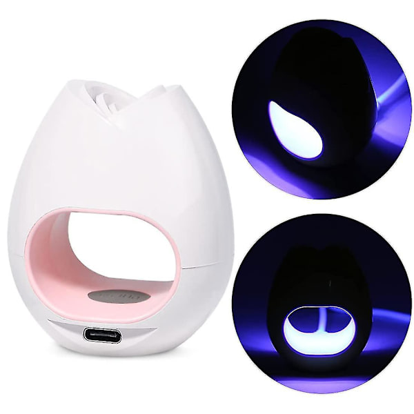 Uv Led Nagellampa Mini Vit USB Gel Nagellampa 16w Bärbar Rosform Nageltork För Gel Naglar Vit white