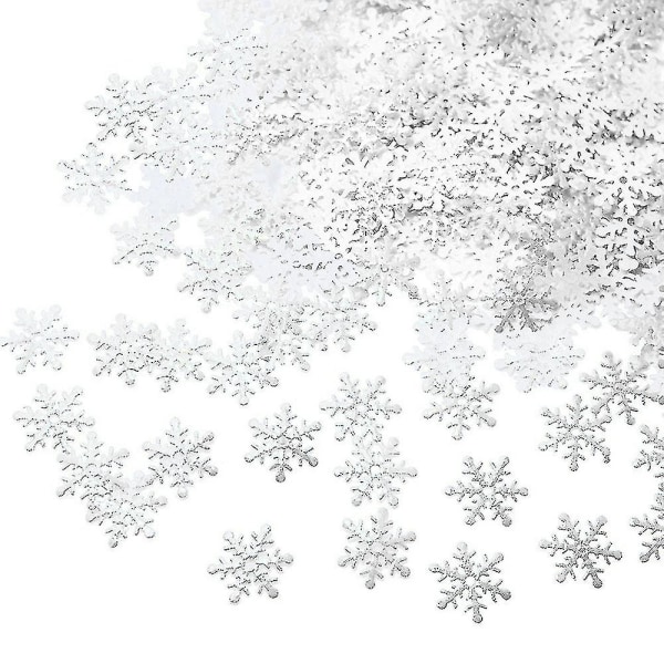 1000 stykker glitrende snefnug-pynt julepynt