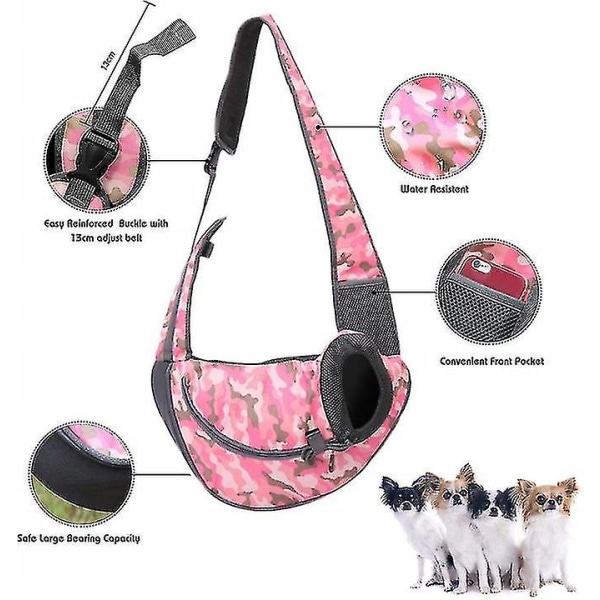 Dog Harness, Front Hanging Bag, Cat Puppy Handbag, Breathable Mesh Travel, Suitable For Small Medium Pet Dogs And Cat Shoulder Bags - (red Camouflage