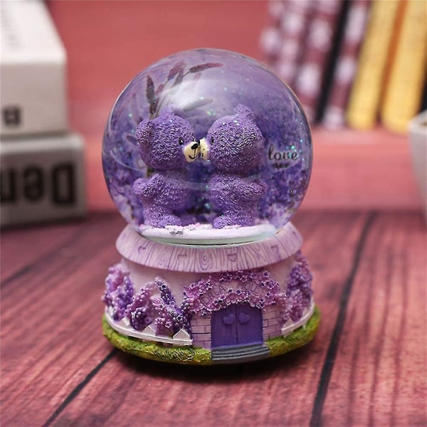 Nattlys Vannklode Snow Globe Krystallkule Musikkboks Gave Resin Base