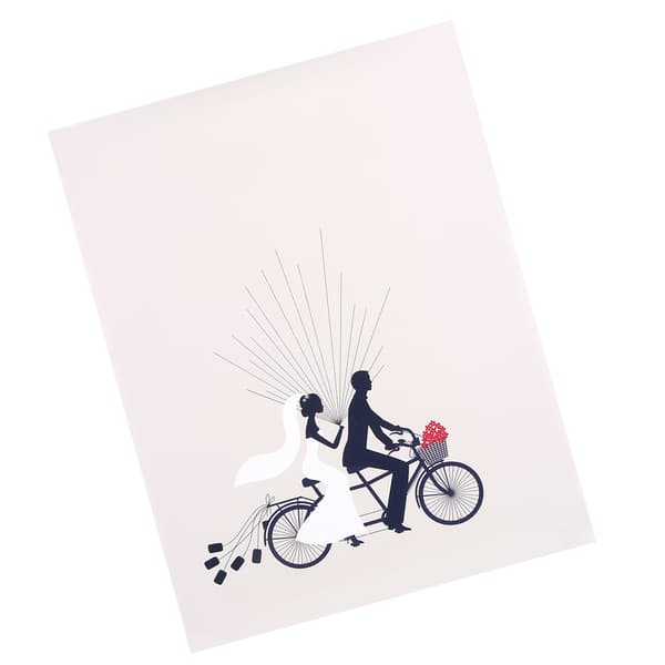 Fingeravtrycksmålning Brudgum Cykelmönster DIY Bröllopskonst