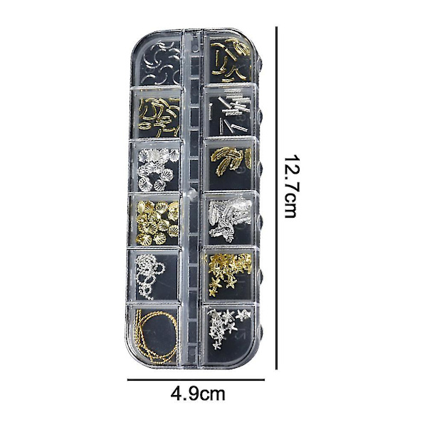 Akryl Butterfly Flower Bear Nail Art hänge Nail Art, Multi-shape Pearl Rhinestone Golden Metal Nail Art, Nail Art hänge Applikation Smycken Accesso
