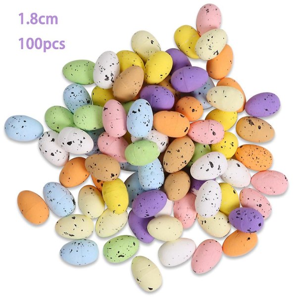 1,8/2,5/3 cm påskägg DIY Foam påskdekoration Krans Tillbehör Färgglada påskägg prydnader Tillbehör 100pcs 1.8cm