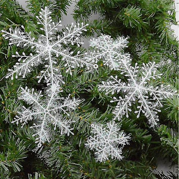 60stk Julepynt Snøfnugg Hvit Plast Kunstig snø 22CM