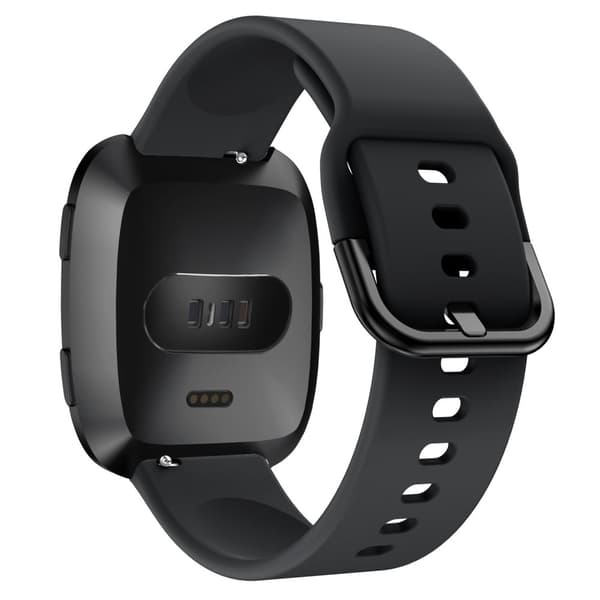 【BQ】Silikone Armbånd Fitbit Versa/Versa 2 - Sort Black Svart