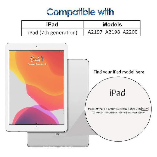 Case för Ipad 7 (10,2 tum, 2019 års modell, 7th Century) Generation), Auto Sleep / Wake (röd)