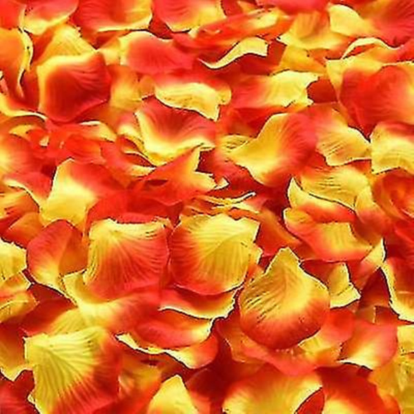500/1000/3000 st Färgglada konstgjorda rosenblad Bröllop Romantisk sidenrosblomma blomblad Bröllopsfest Dekorationstillbehör 50% red yellow 3000pcs
