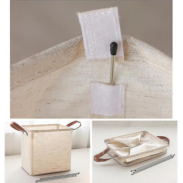 Puuvillainen ja pellavainen säilytyspussi Japanilaistyylinen taitettava pyykkikori kahvalla taitettava säilytyspussi