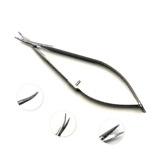 Yyh-ruostumattomasta teräksestä valmistetut sakset Puristusleikkuri Avaa Silmä Mikrosakset Manikyyrityökalut 12cm|kynsinaksisakset
