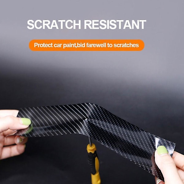 3 Meters Carbon Fiber Pattern Tape Car Door Bumper Edge Guards Protection Single-sided Strip Self-adhesive 3cm