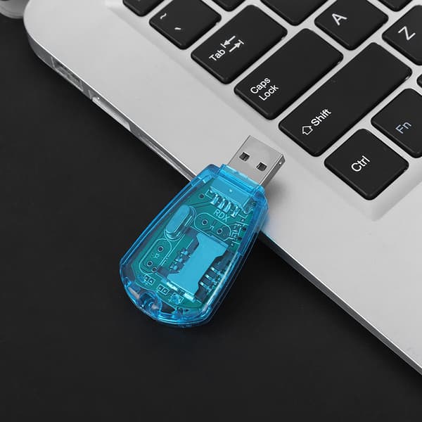 SIM-kortleser USB Backup Reader for mobiltelefoner og datamaskiner