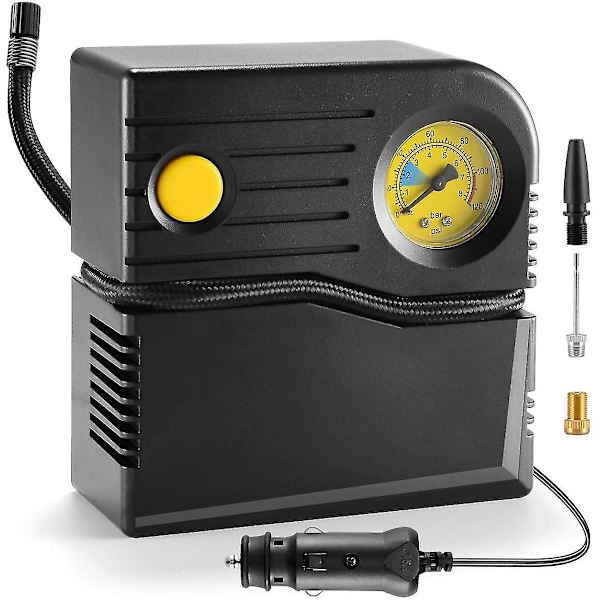 Bildäckspump Minitryckmätare Ventil Luftkompressor 12v Pointer Däckpump Billuftpump