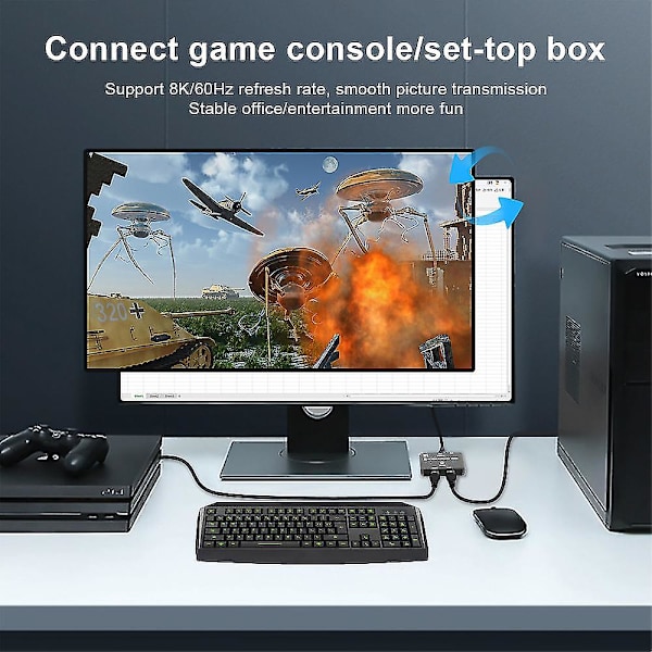 HDMI-kompatibel switcher 8k/60hz splitter 2 porte tovejs manuel switch