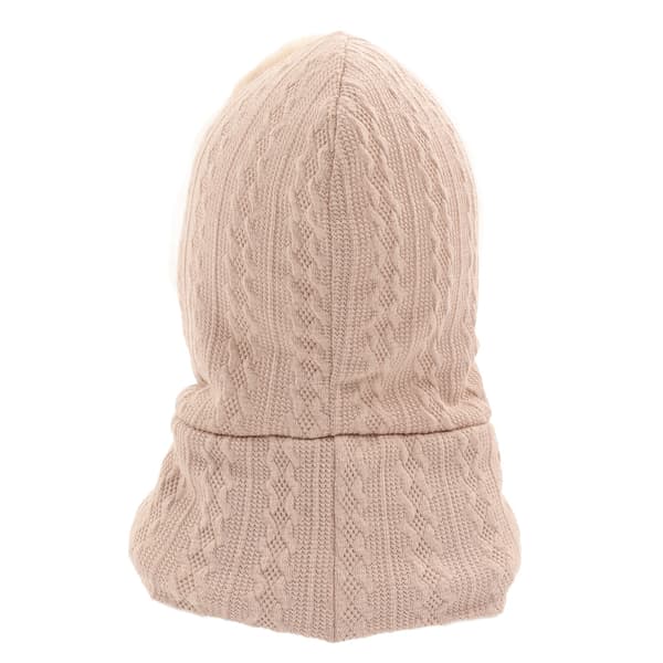 Termisk Vintermössa Integrerad Halsduk Mask Köldtålig Utomhus Ridmössa Beige