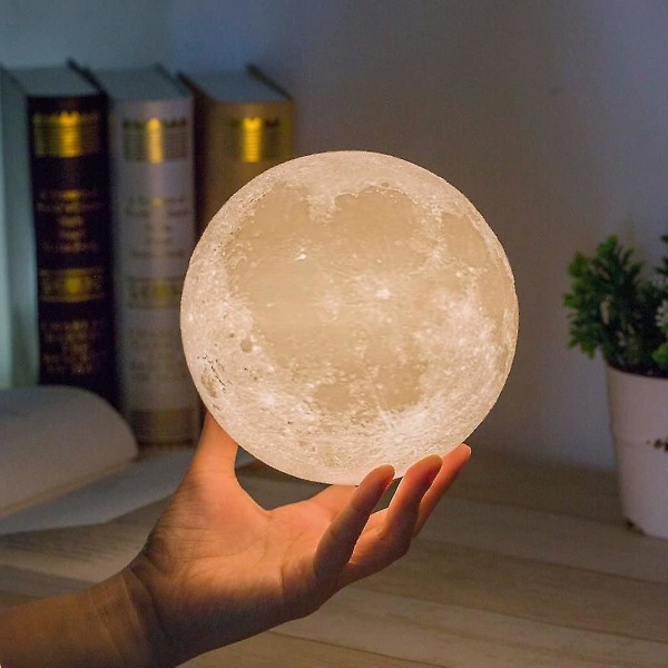 Mood Lights Moon Lamp-jalustalla Kaukosäädin kosketusohjain + USB ladattava