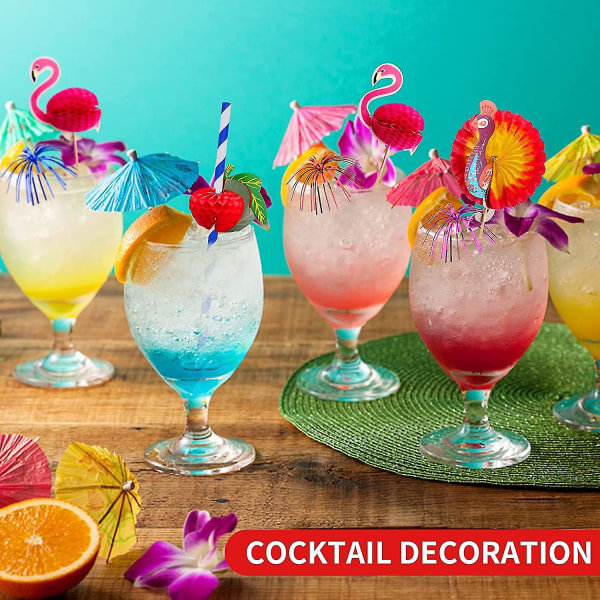 100pcs Cocktail Accessories Including Fruit And Umbrellas Sticks