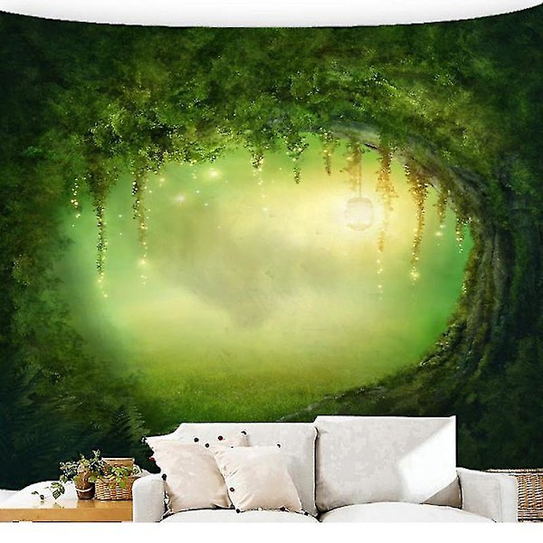 Fantasy Fairy Tale Mystisk Cave Print Vægophængning Tapestry Home Decor C 200x150cm