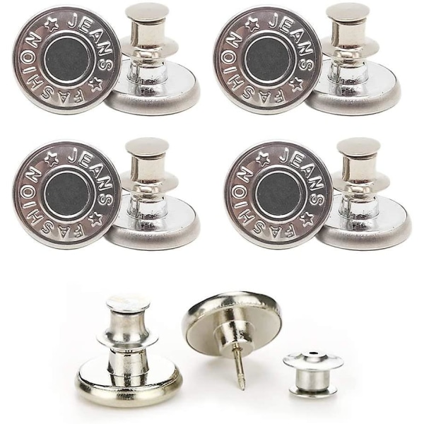 4 Pcs Jean Button Pins For Jeans,adjustable Jeans Button Pins